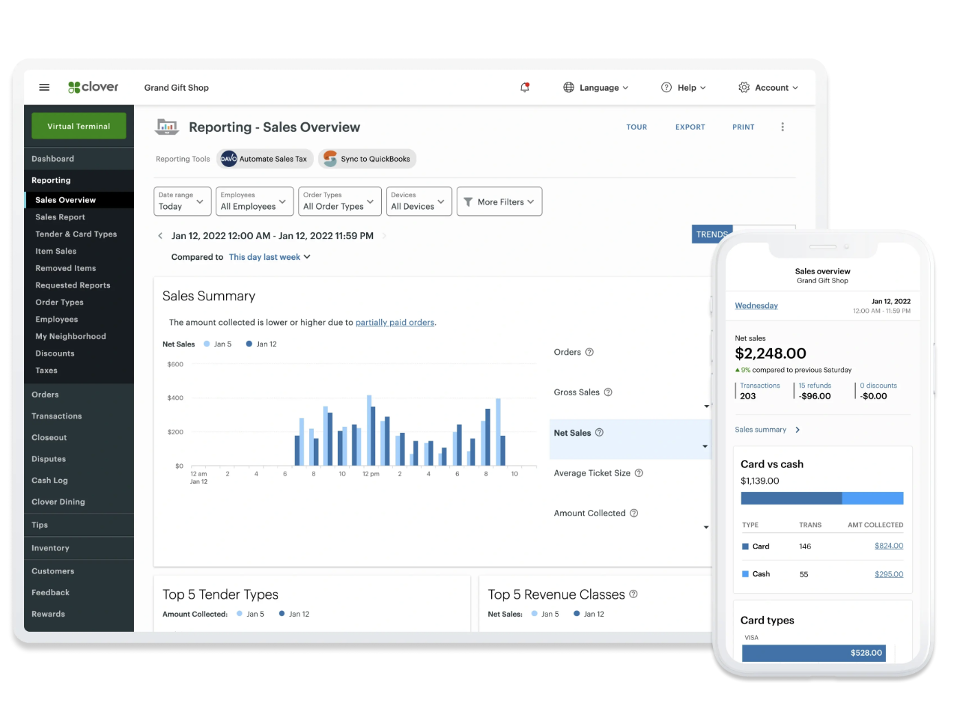 Clover Mini has a simple interface